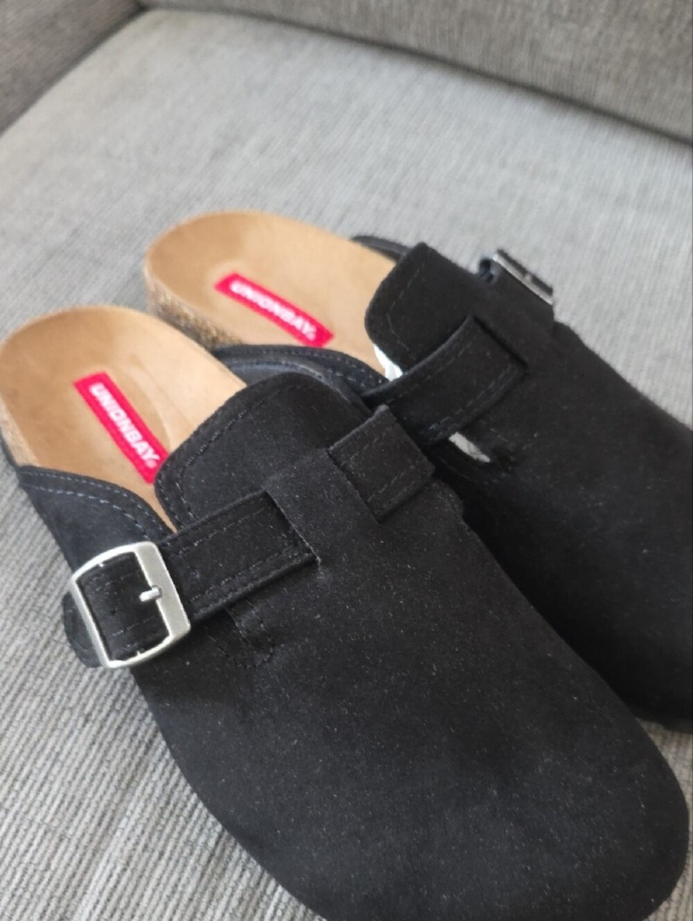 UNIONBAY Womens Black Suede Sawyer Slip-On Clogs With Silver Buckle, New, 8.5. - Picture 12 of 14